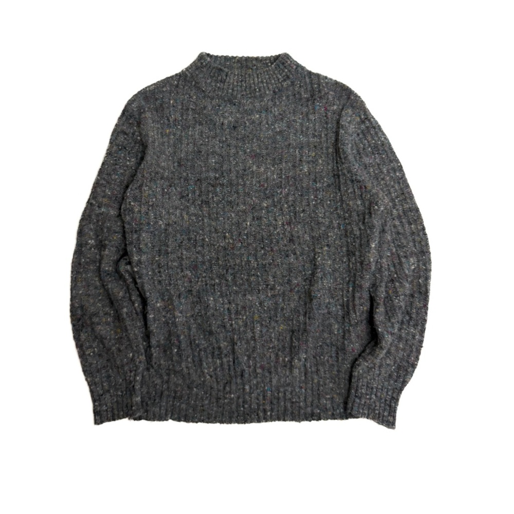 Vintage 80s French Connection No. 2 Sweater Men L Gray Speckle Wool Fisherman